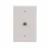 Eaton Wall Plates 1-Gang Coaxial Midsize Wall Plate, White