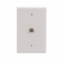 Eaton Wall Plates 1-Gang Coaxial Midsize Wall Plate, White