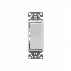 Eaton Light Switches 15-Amp Single-Pole Illuminated Rocker Light Switch, White