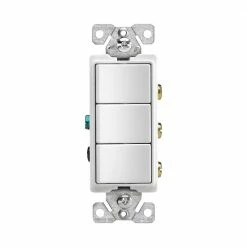 Eaton Light Switches 15-Amp Single-Pole Rocker Light Switch, White