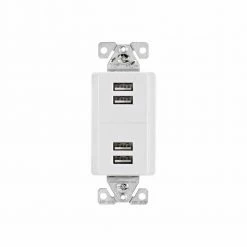 Eaton Electrical Outlets 5-Amp Residential/Commercial Decorator Full USB, White