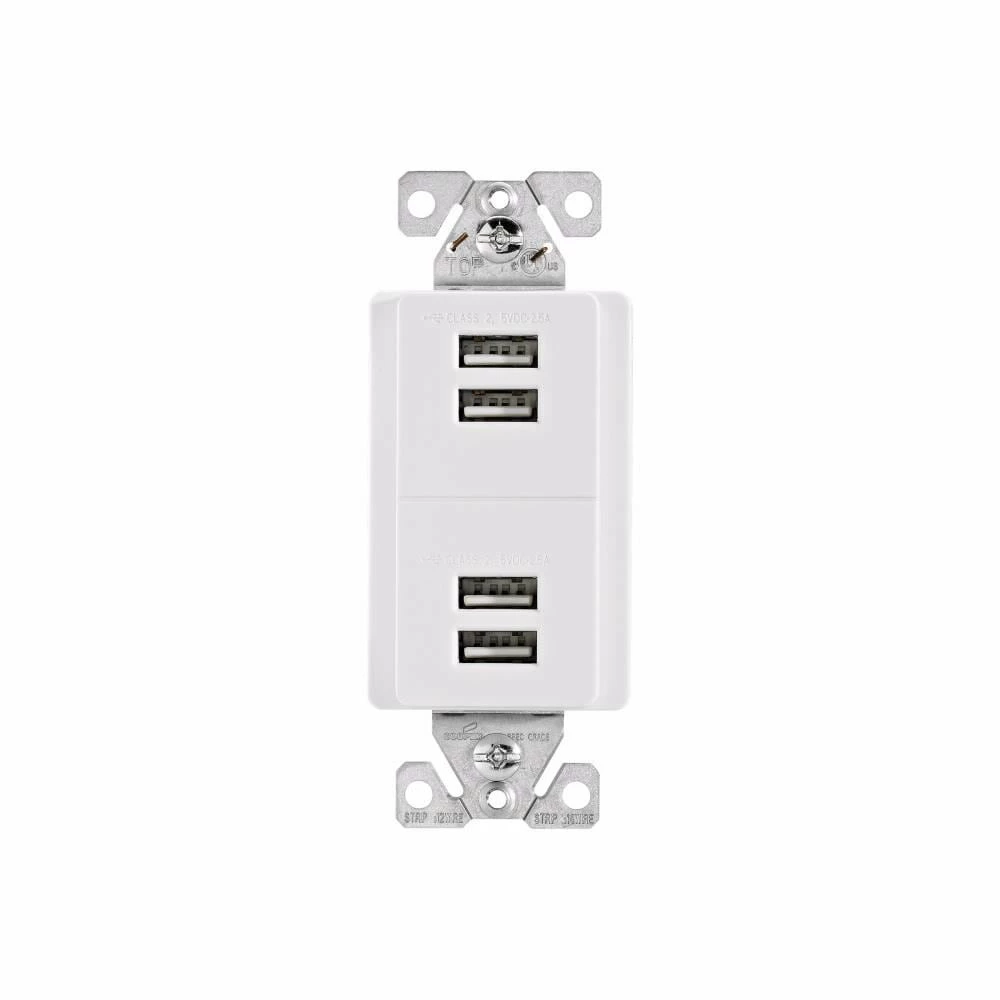 Eaton Electrical Outlets 5-Amp Residential/Commercial Decorator Full USB, White 1 Eaton Electrical Outlets 5-Amp Residential/Commercial Decorator Full USB, White