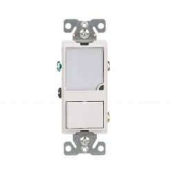 Eaton Light Switches 15-Amp Single-Pole Night Light Combination Light Switch, White