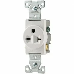 Eaton Electrical Outlets 20-Amp Commercial Round Outlet, White