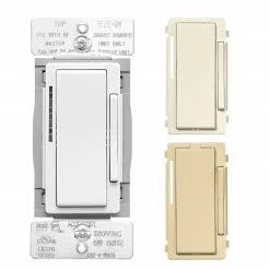 Eaton Light Dimmers Wi-Fi smart Single-Pole/3-Way Smart with LED Decorator Companion Dimmer, White/Light Almond/Ivory