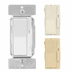Eaton Light Dimmers Universal dimmers Single-Pole/3-Way LED Decorator Light Dimmer, White/Light Almond/Ivory