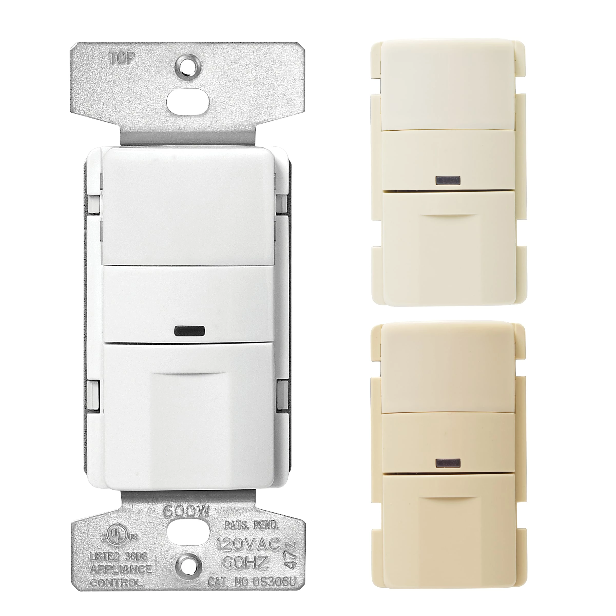 Eaton Light Sensors Single-Pole/3-Way 5-Amp Occupancy Motion Sensor Light Switch, White, Ivory, Light Almond 1 Eaton Light Sensors Single-Pole/3-Way 5-Amp Occupancy Motion Sensor Light Switch, White, Ivory, Light Almond