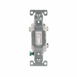 Eaton Light Switches 15-Amp 3-Way Toggle Light Switch, White
