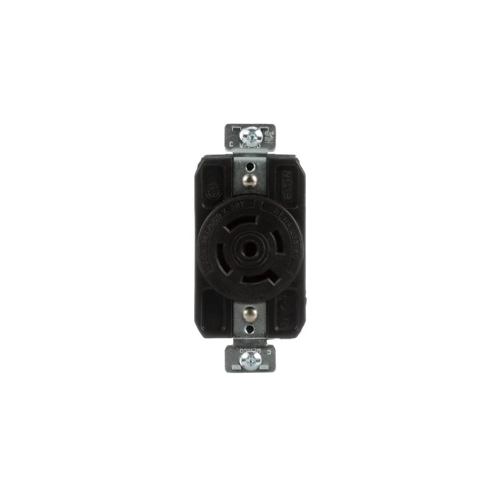 Eaton Electrical Outlets Arrow Hart 20-Amp Industrial Duplex Outlet, Black 1 Eaton Electrical Outlets Arrow Hart 20-Amp Industrial Duplex Outlet, Black