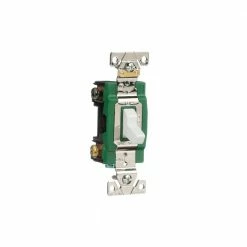 Eaton Light Switches 30-Amp Double Pole Toggle Light Switch, White -Eaton Outlet Store 42148626