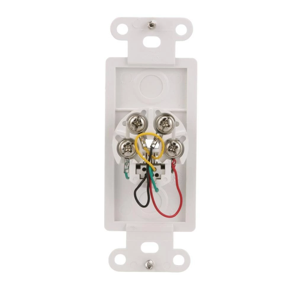 Eaton Wall Plates 1-Gang Coaxial Specialty Decorator Wall Plate Insert, White 4 Eaton Wall Plates 1-Gang Coaxial Specialty Decorator Wall Plate Insert, White - Image 4