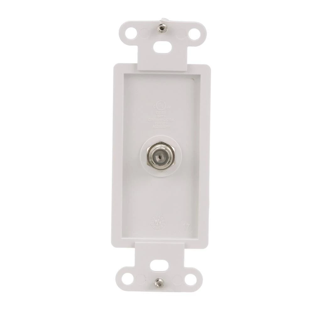 Eaton Wall Plates 1-Gang Coaxial Standard Decorator Wall Plate Insert, White 4 Eaton Wall Plates 1-Gang Coaxial Standard Decorator Wall Plate Insert, White - Image 4