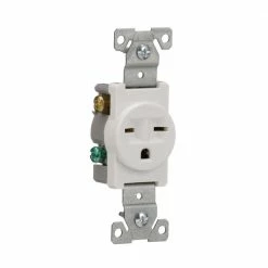 Eaton Electrical Outlets 15-Amp Commercial Round Outlet, White -Eaton Outlet Store 42172827