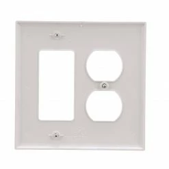Eaton Wall Plates 2-Gang Midsize Duplex/Decorator Wall Plate, White 9 Eaton Wall Plates 2-Gang Midsize Duplex/Decorator Wall Plate, White -Eaton Outlet Store 42189567