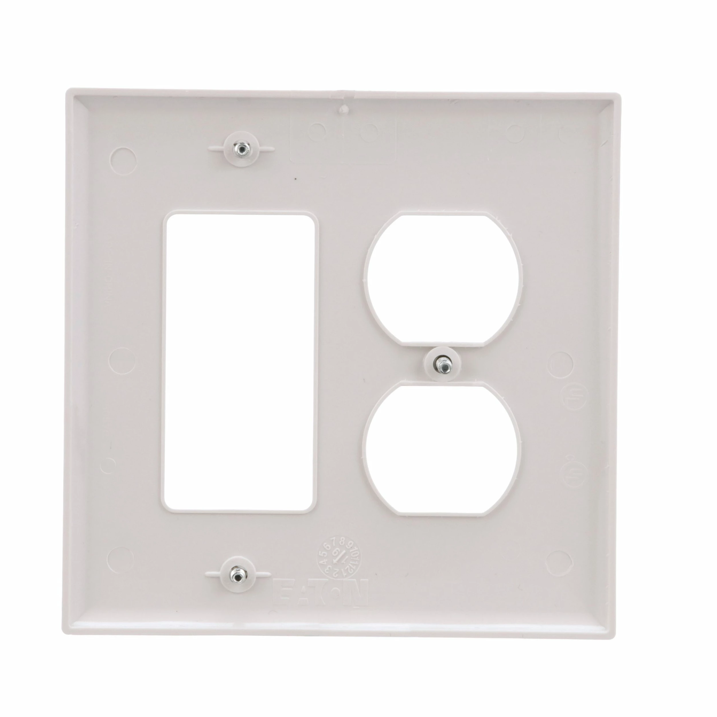Eaton Wall Plates 2-Gang Midsize Duplex/Decorator Wall Plate, White 4 Eaton Wall Plates 2-Gang Midsize Duplex/Decorator Wall Plate, White - Image 4