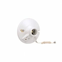 Eaton Light Sockets 3-Way Plastic Pull Chain Ceiling Socket, White 11 Eaton Light Sockets 3-Way Plastic Pull Chain Ceiling Socket, White -Eaton Outlet Store 42195075