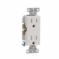 Eaton Electrical Outlets Arrow Hart 15-Amp Tamper Resistant Residential/Commercial Decorator Outlet, White -Eaton Outlet Store 42200163