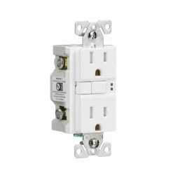 Eaton Electrical Outlets 15-Amp Tamper Resistant AFCI GFCI Residential/Commercial Decorator Outlet, White -Eaton Outlet Store 42208047