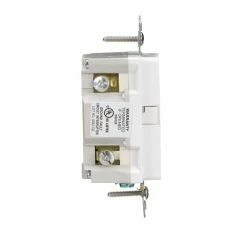Eaton Electrical Outlets 15-Amp Tamper Resistant Audible Alarm GFCI Residential Decorator Outlet, White -Eaton Outlet Store 42211807