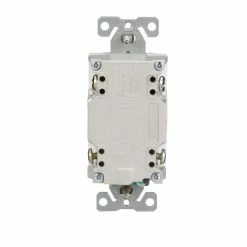 Eaton Electrical Outlets 15-Amp Tamper Resistant Audible Alarm GFCI Residential Decorator Outlet, White -Eaton Outlet Store 42211809