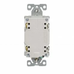 Eaton Electrical Outlets 15-Amp Tamper Resistant GFCI Residential/Commercial Decorator Outlet with Night Light, White -Eaton Outlet Store 42215479