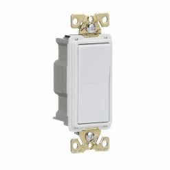Eaton Light Switches 20-Amp Single-Pole Rocker Light Switch, White -Eaton Outlet Store 42218535