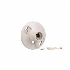 Eaton Light Sockets Porcelain Pull Chain Ceiling Socket, White -Eaton Outlet Store 42275760