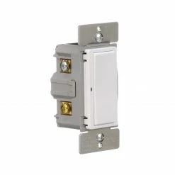 Eaton Light Switches Wi-Fi Smart 15-Amp Single-pole/3-way Smart Push Light Switch, White/Light Almond/Ivory -Eaton Outlet Store 42567190