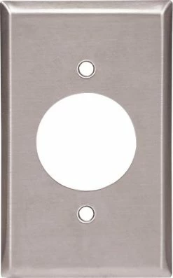 Eaton Wall Plates 1-Gang Stainless Steel Round Standard Wall Plate