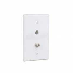 Eaton Wall Plates 1-Gang Coaxial Midsize Wall Plate, White -Eaton Outlet Store 42644776