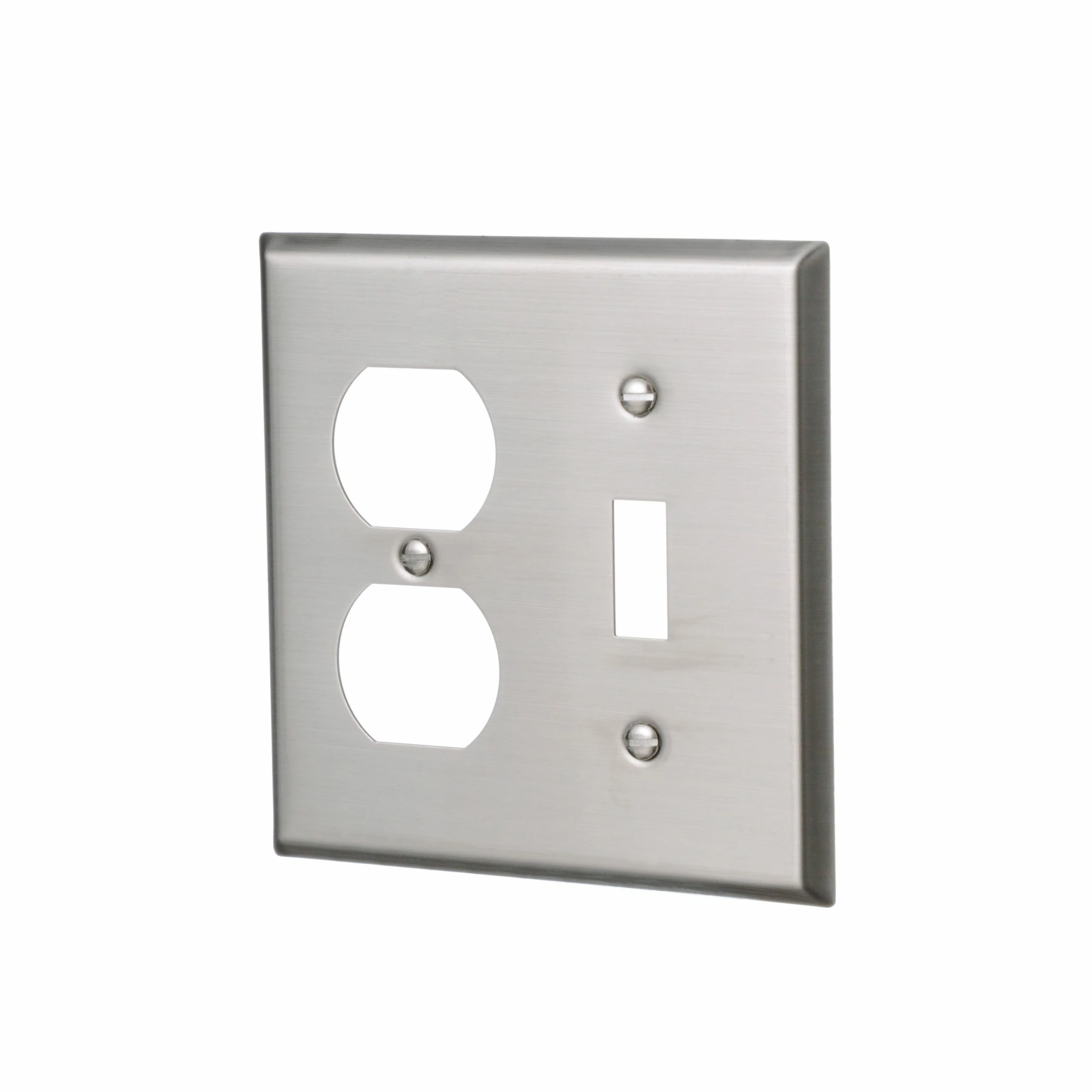 Eaton Wall Plates 2-Gang Standard Toggle/Duplex Wall Plate, Stainless Steel 2 Eaton Wall Plates 2-Gang Standard Toggle/Duplex Wall Plate, Stainless Steel - Image 2