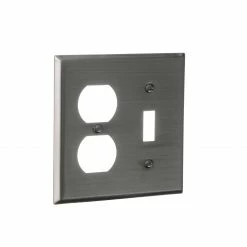 Eaton Wall Plates 2-Gang Standard Toggle/Duplex Wall Plate, Stainless Steel 11 Eaton Wall Plates 2-Gang Standard Toggle/Duplex Wall Plate, Stainless Steel -Eaton Outlet Store 42689387