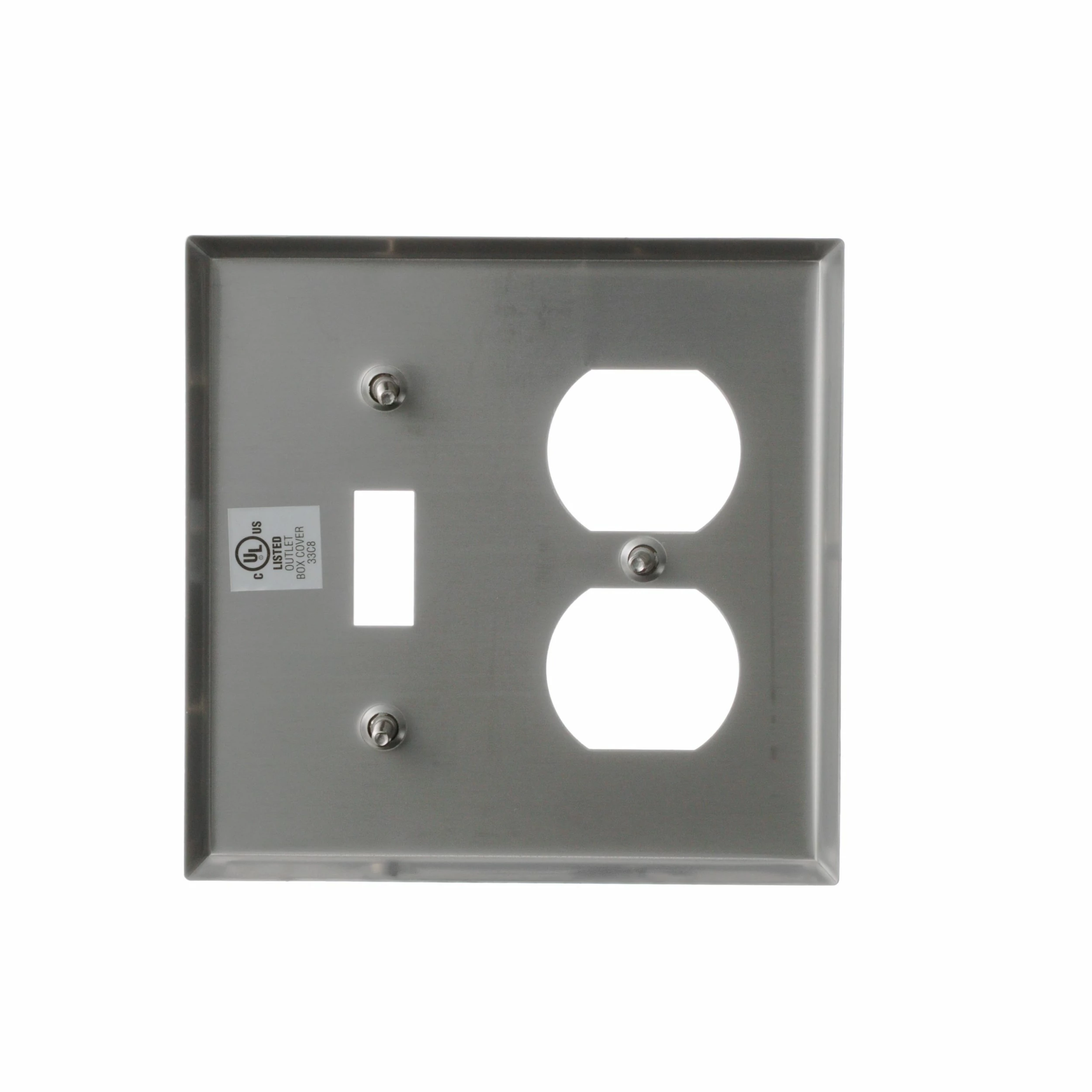 Eaton Wall Plates 2-Gang Standard Toggle/Duplex Wall Plate, Stainless Steel 4 Eaton Wall Plates 2-Gang Standard Toggle/Duplex Wall Plate, Stainless Steel - Image 4
