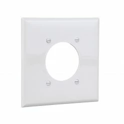 Eaton Wall Plates 2-Gang Midsize Round Wall Plate, White -Eaton Outlet Store 42700716