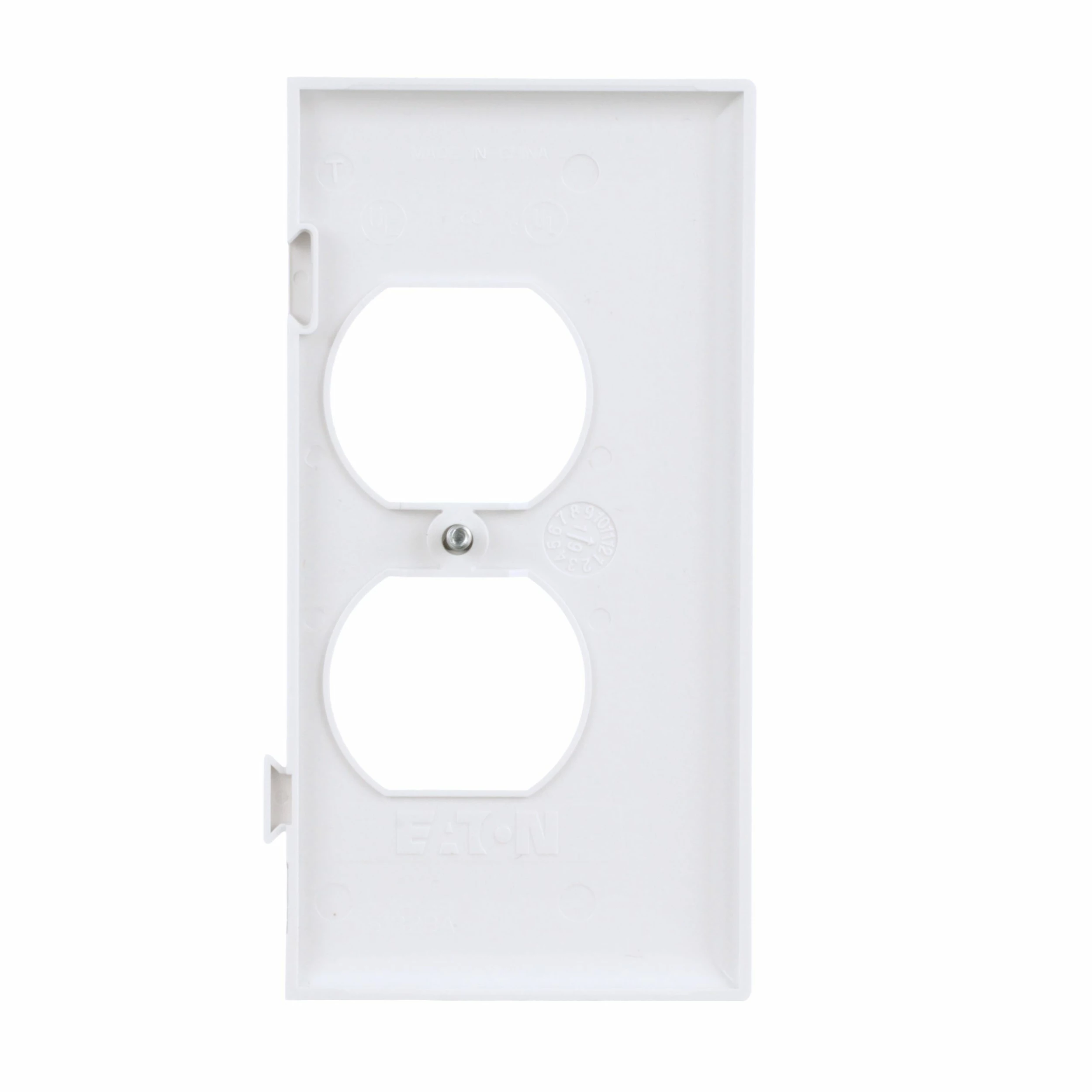 Eaton Wall Plates 1-Gang Midsize Duplex Wall Plate, White 4 Eaton Wall Plates 1-Gang Midsize Duplex Wall Plate, White - Image 4