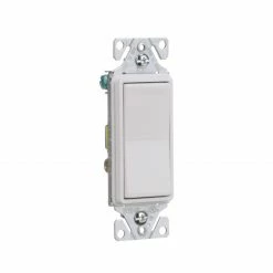 Eaton Light Switches 15-Amp 3-Way Illuminated Rocker Light Switch, White -Eaton Outlet Store 42729091