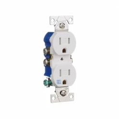 Eaton Electrical Outlets 15-Amp Tamper Resistant Weather Resistant Residential Duplex Outlet, White -Eaton Outlet Store 43092382