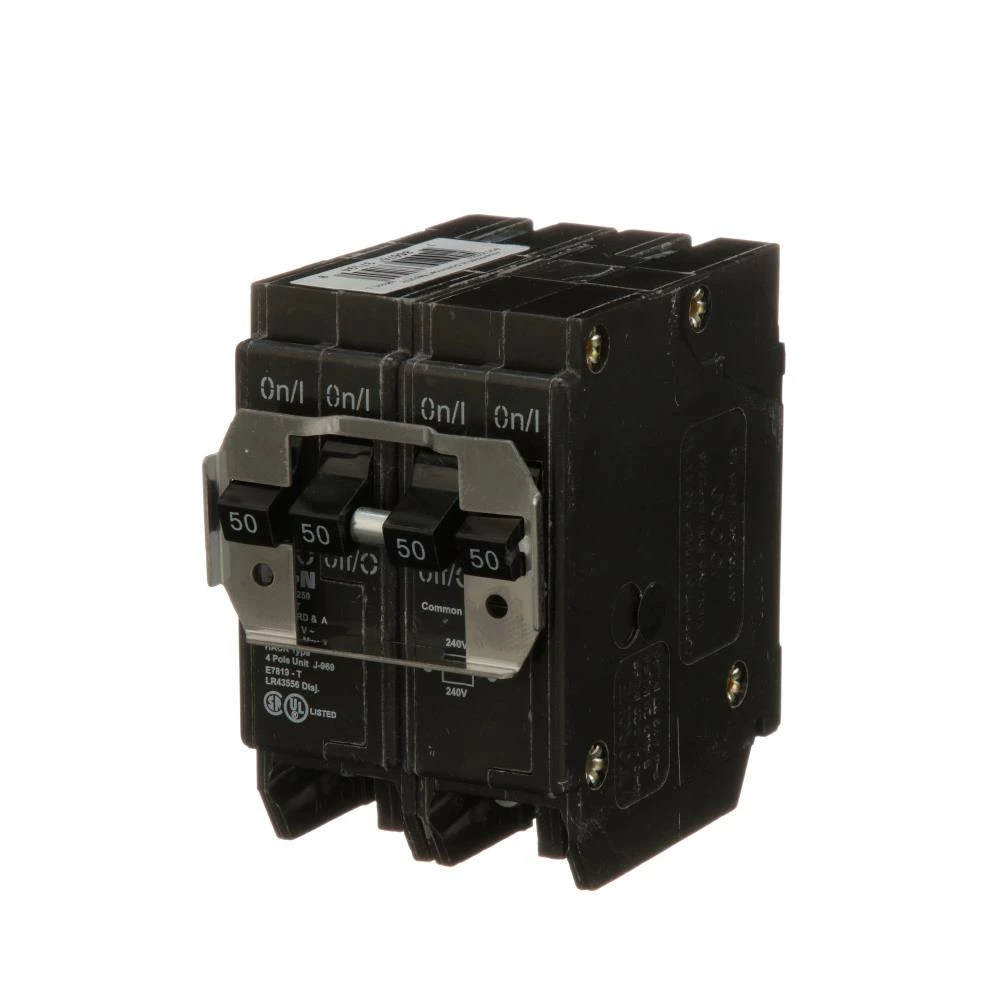Eaton Circuit Breakers Type BR 50-Amp 4-Pole Quad Circuit Breaker 3 Eaton Circuit Breakers Type BR 50-Amp 4-Pole Quad Circuit Breaker - Image 3