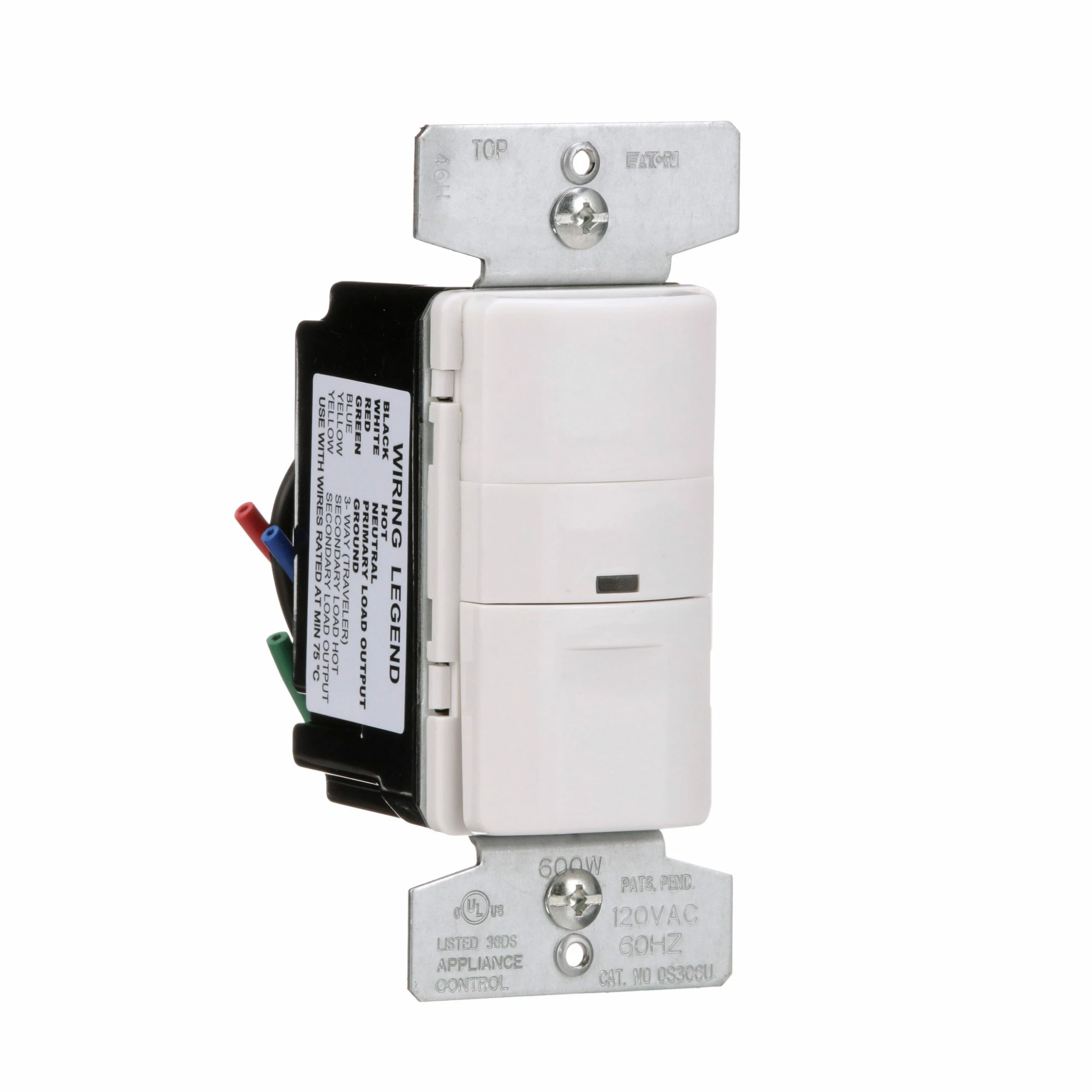 Eaton Light Sensors Single-Pole/3-Way 5-Amp Occupancy Motion Sensor Light Switch, White, Ivory, Light Almond 7 Eaton Light Sensors Single-Pole/3-Way 5-Amp Occupancy Motion Sensor Light Switch, White, Ivory, Light Almond - Image 7