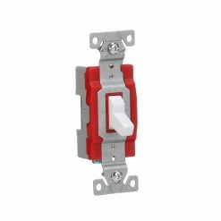 Eaton Light Switches 20-Amp Single-Pole Toggle Light Switch, White -Eaton Outlet Store 43499916