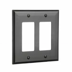 Eaton Wall Plates 2-Gang Midsize Decorator Wall Plate, Black -Eaton Outlet Store 44134760