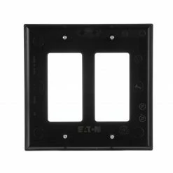 Eaton Wall Plates 2-Gang Midsize Decorator Wall Plate, Black -Eaton Outlet Store 44134763