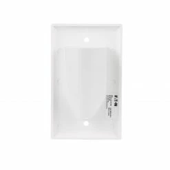 Eaton Wall Plates 1-Gang Cable Access/Recessed Midsize Recessed Wall Plate, White -Eaton Outlet Store 45046292